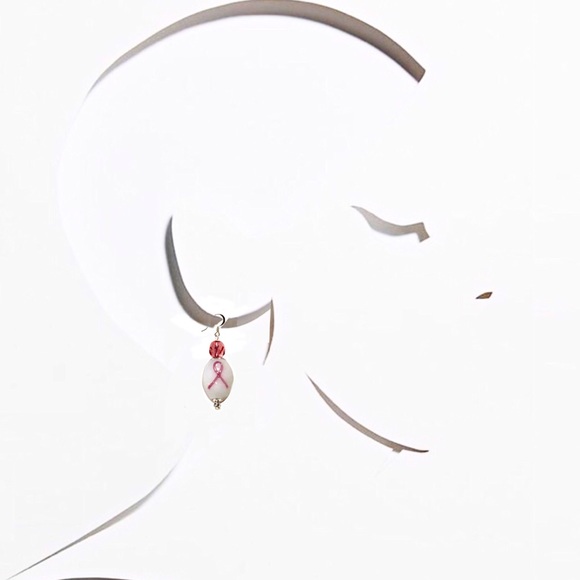 Handmade Lampwork Glass Breast Cancer Awareness Earrings, EB Designs, 1 Pair NEW - Picture 8 of 10